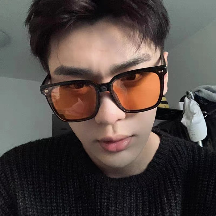 Wholesale Sunscreen ink women's high-end feel large square round face polarized sunglasses driving glasses