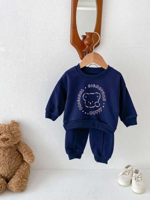 Wholesale Cute Bear Long-sleeved Trousers Children's Suit JDC-CTS-WeiNiS018