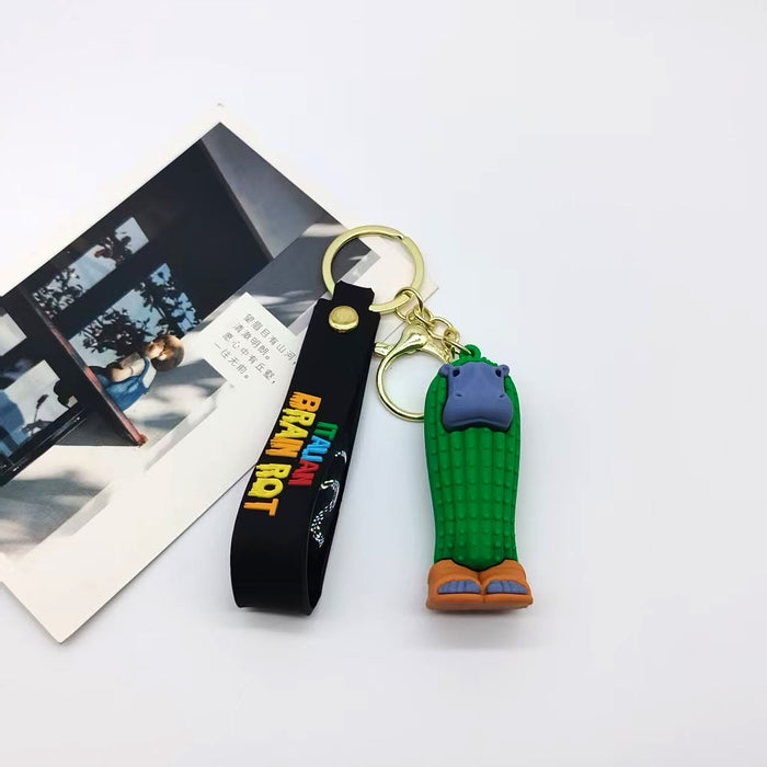 Wholesale Keychain Quirky Abstract Wooden Stick Bigfoot Doll Keychain Pendant