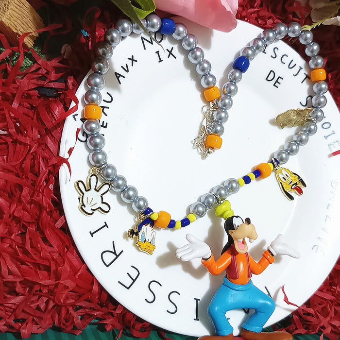 Wholesale Pearl Necklace  High-flying Dog Cute Resin Cartoon Short Necklace Women' s Children' s Jewelry