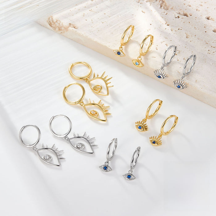 Wholesale Pure silver earrings with a simple and high-end feel, women's ear buckles, niche layered earrings