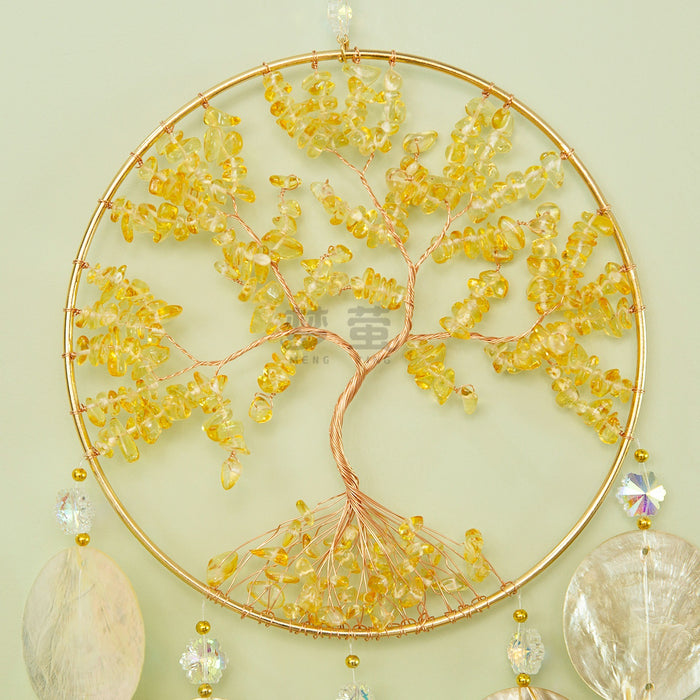 Wholesale Handmade Gold Shell Fortune Tree Wind Chime Home Decor Boutique