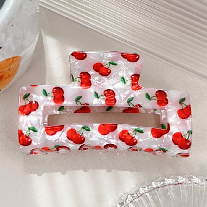 Wholesale Cute fruit pattern square cutout hair clip