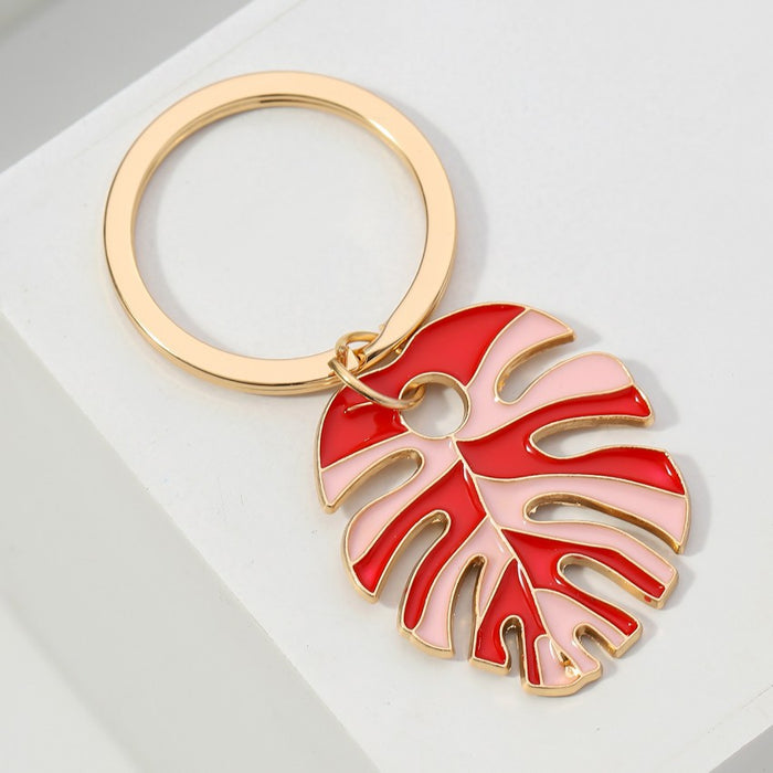Wholesale Oil Drop Colored Leaf Resin Keychain JDC-KC-RongRui069