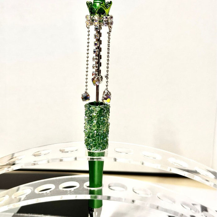 Wholesale Beaded Crystal Pen,  Spinning Model,  Black Ink,  Jewelry Accessory Gift