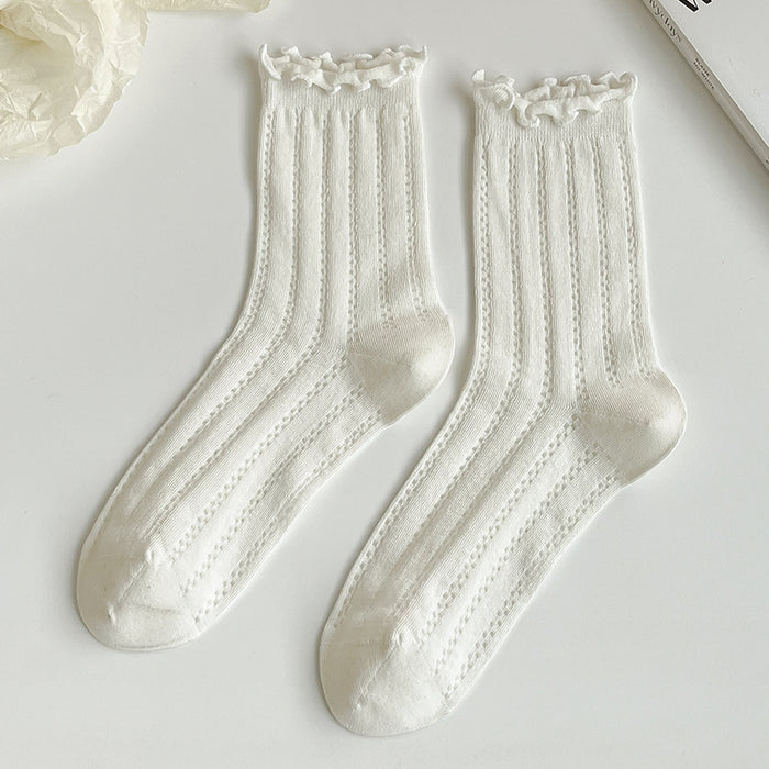 Wholesale Socks pile socks thin hollow mesh breathable mid tube socks