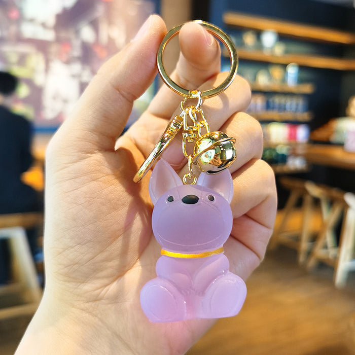 Wholesale Acrylic Matte Crystal Dog Keychain JDC-KC-Tingm029