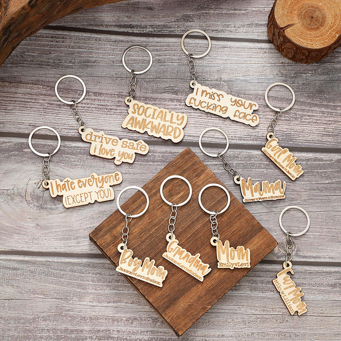 Wholesale Wooden Keychain Mother's Day JDC-KC-YiTian003