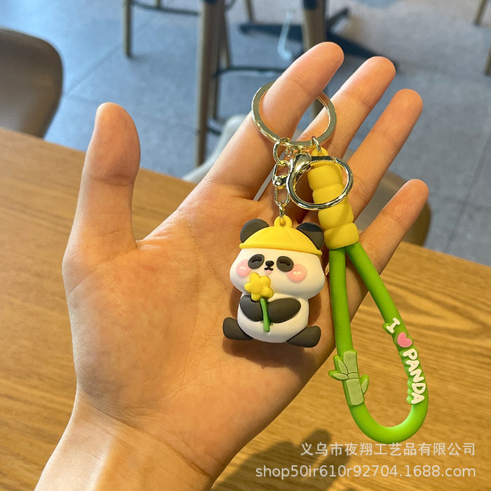Wholesale Cute Panda Travel Keychain Rubber Fashion Accessory