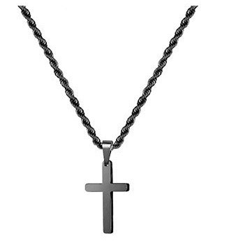 Wholesale Stainless steel smooth cross titanium steel necklace solid color accessories collarbone chain