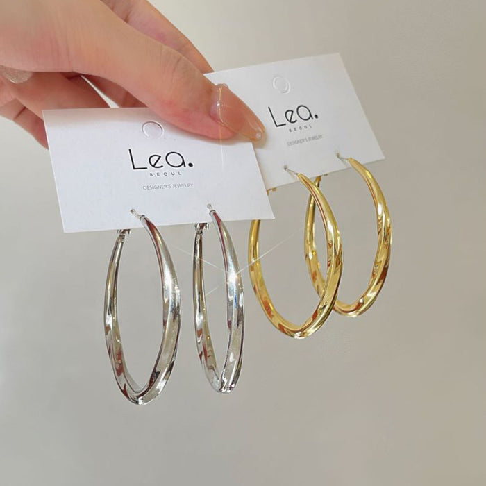 Wholesale Ear ring earrings for women temperament simple circle plain ring earrings