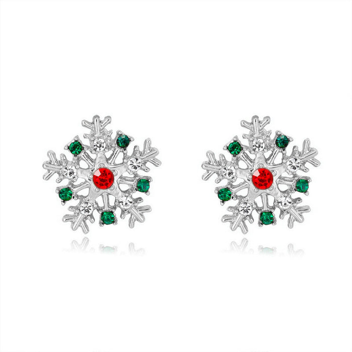 Wholesale Christmas Ornaments Diamond Snowflake Earrings
