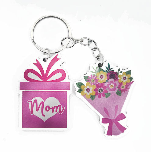Wholesale Pink Letters MAMA Wooden Keychain JDC-KC-TYS007