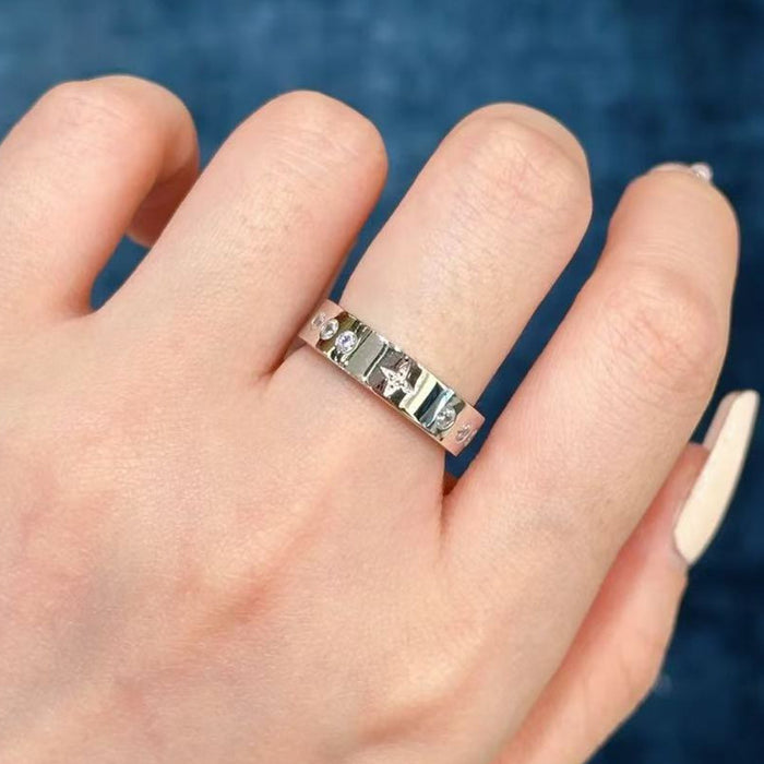 Wholesale Ring Black Morse Code Ring Pair Ring