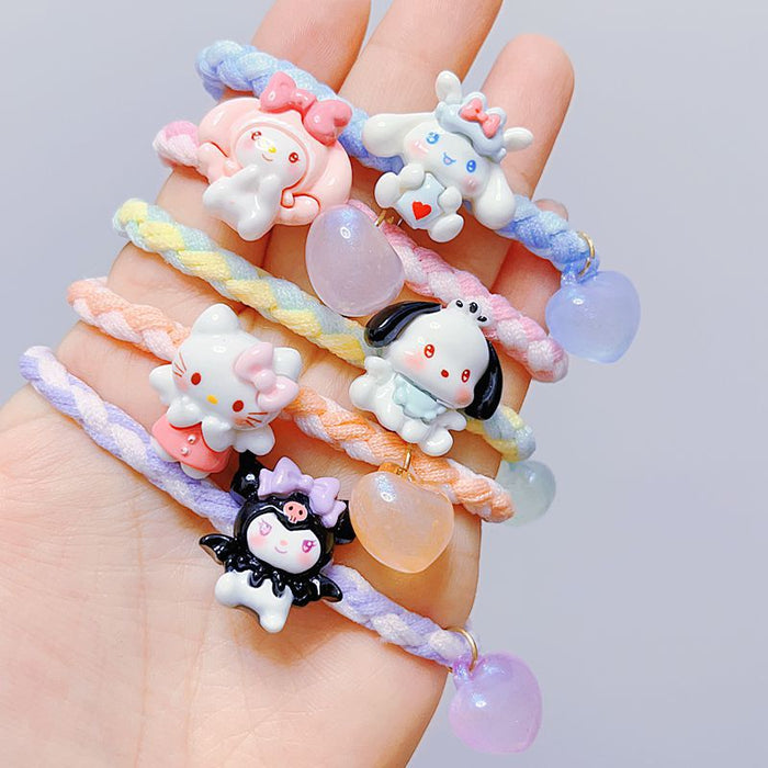 Wholesale 5pcs Leather Band Hair Rope Braided Hair Rope Hair Accessories for Women