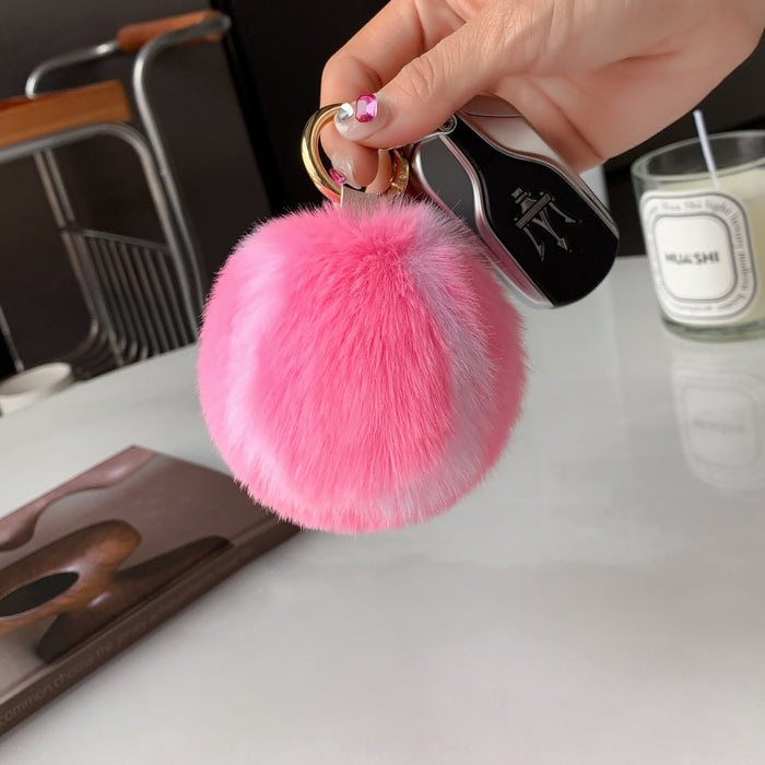 Wholesale Imitation rabbit fur car keychain backpack pendant