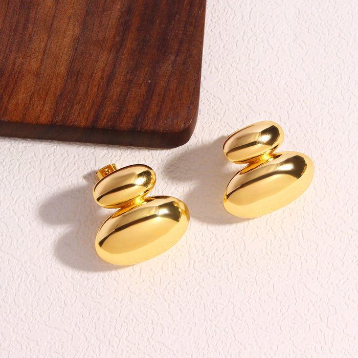 Wholesale Geometric Oval Copper Earrings JDC-ES-BaiTian010