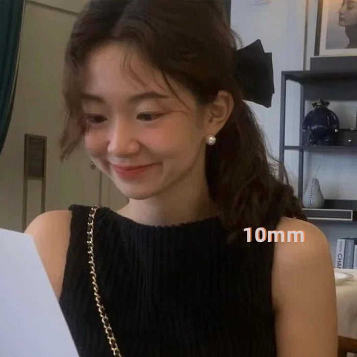 Wholesale Pearl earrings women's pure silver light luxury high-end French earrings decoration