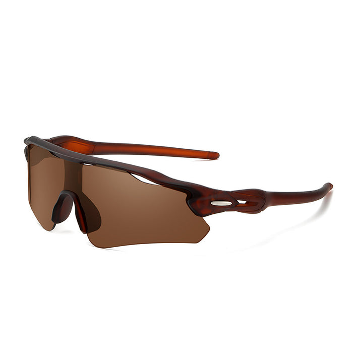 Wholesale Stylish Sports Sunglasses HD Anti UV Windproof Cycling Running Outdoor Goggles Dark Purple Frame Red Lens For Resale