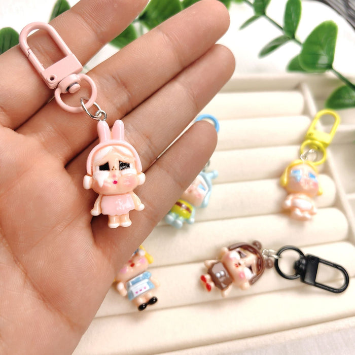 Wholesale Cute Crying Baby Girl Healing Keychain Mobile Phone Pendant Girl Soft Cute Ins Backpack Jewelry Best Friend Couple Gift