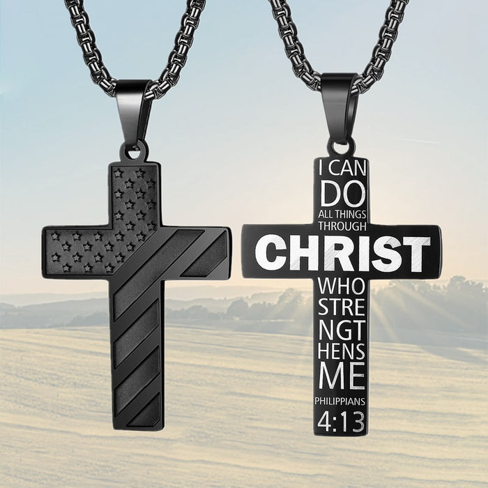 Wholesale Cross necklace stainless steel chain pendant
