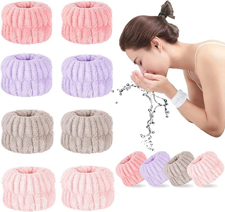 Wholesale Solid Color Plush Wristband Women' s Face Wash Wrist Waterproof Headb Flannel Sweat Wipe Bracelet