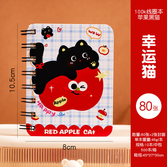 Wholesale Cartoon Cat Pattern A7 Pocket Notebook Trendy Cute Coil Notepad