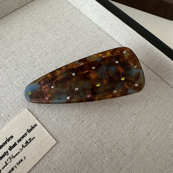 Wholesale Color diamond hair clip with simple side fringe clip