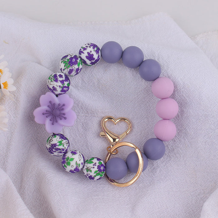 Wholesale Silicone Begonia  Jewelry Silicone Keychain Flower Bracelet