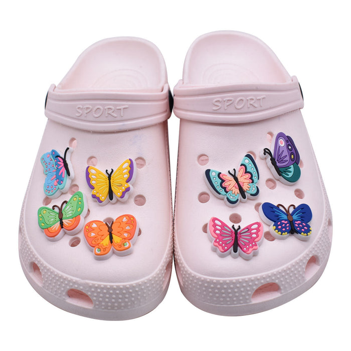 Wholesale 100PCS PVC Colorful Butterfly Series DIY Shoe Buckle JDC-SC-RYY019
