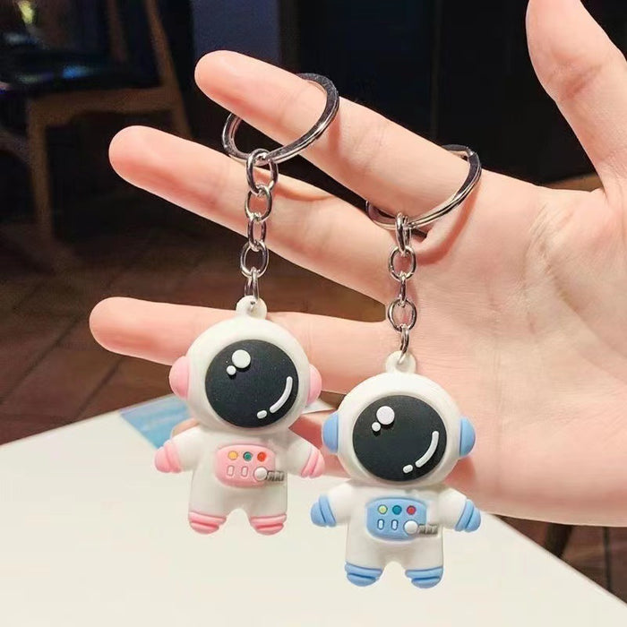 Wholesale  Doll keychain pendant gift cartoon silicone couple's spaceman accessories