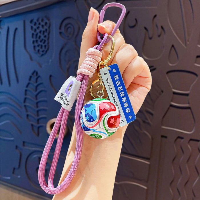 Wholesale Cartoon Football Trophy Keychain ABS Purple Car Key Accessory