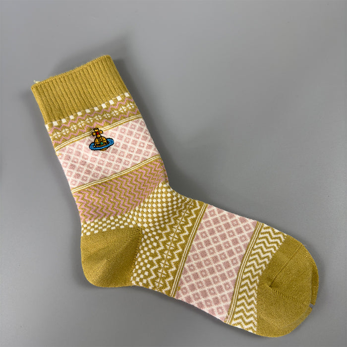 Wholesale Socks children embroidery retro warm wool socks thick outer wear