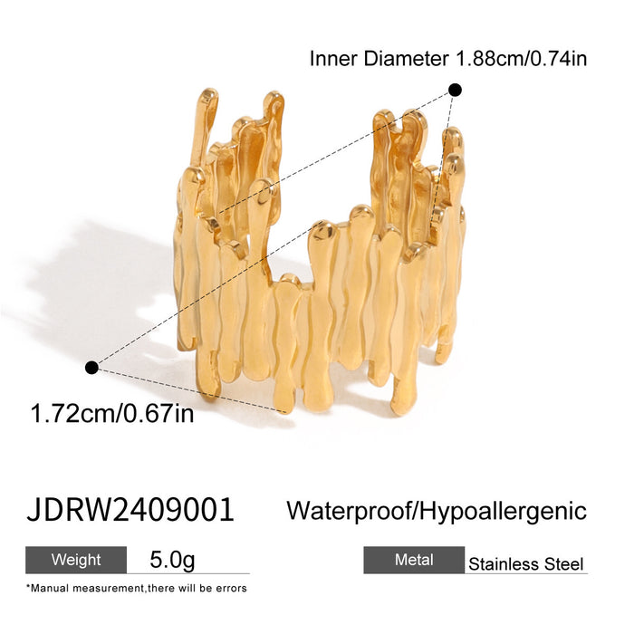 Wholesale Irregular design stainless steel gold pearl ring