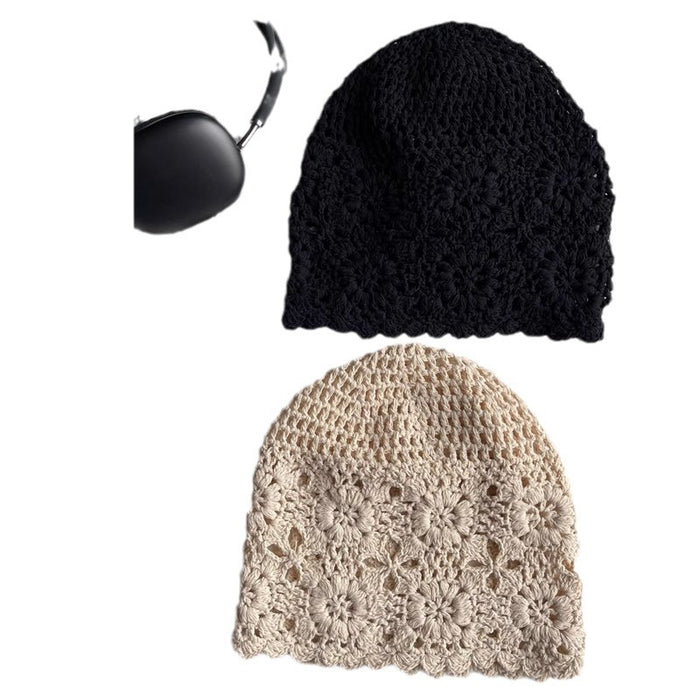 Wholesale Summer thin hollowed out handmade crochet knitted hat, fashionable women's summer thin toe cap