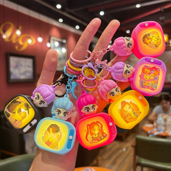 Wholesale Kpop Creative Light-Up TV Keychain