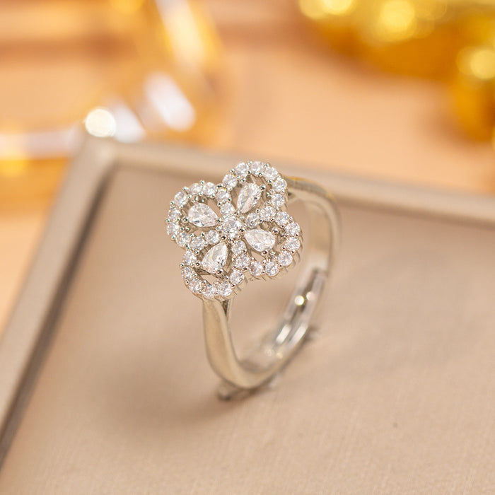 Wholesale Vintage Gold Plated Geometric Hollow Out Ring Adjustable Jewelry Accessory MOQ≥2