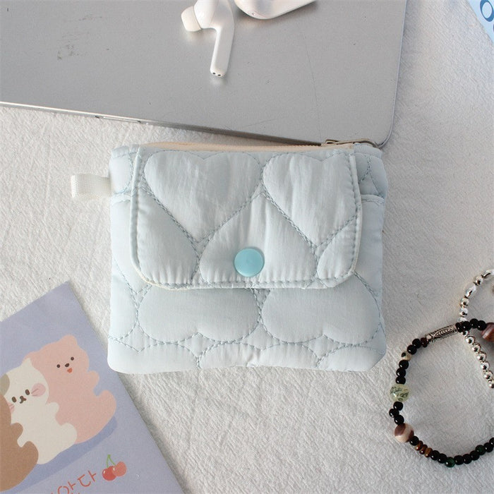 Wholesale Quilted Diamond Pleated Polyester Coin Purse Sweet Pink Multi Functional Card Holder Home Storage