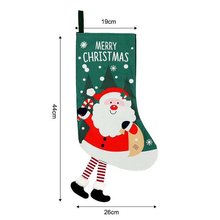Wholesale Christmas Socks Children' s Gift Bag Pink Cartoon Roof Old Man Candy Gift Decoration Supplies Christmas Tree