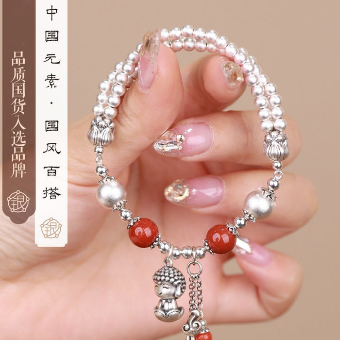 Wholesale Silver bead bead bracelet, niche, high-end, versatile in temperament