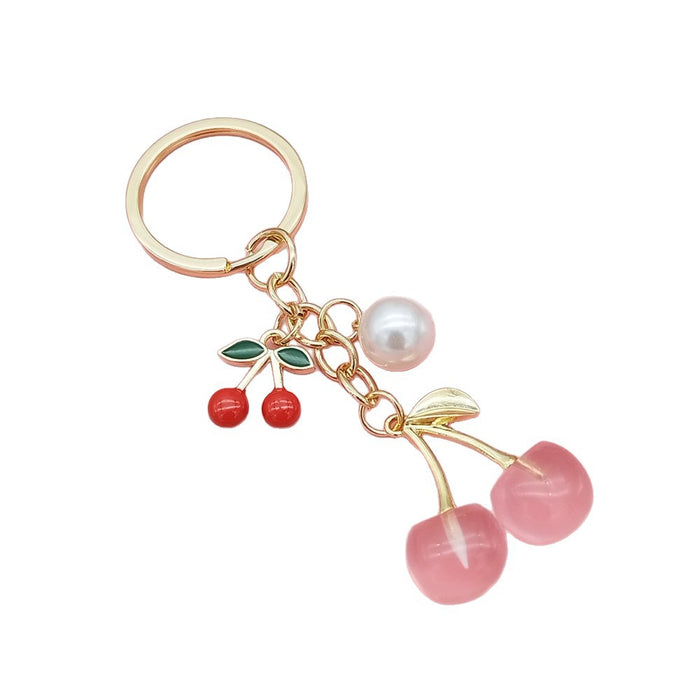 Wholesale Heart Buckle Cherry Keychain Cherry Bag Pendant
