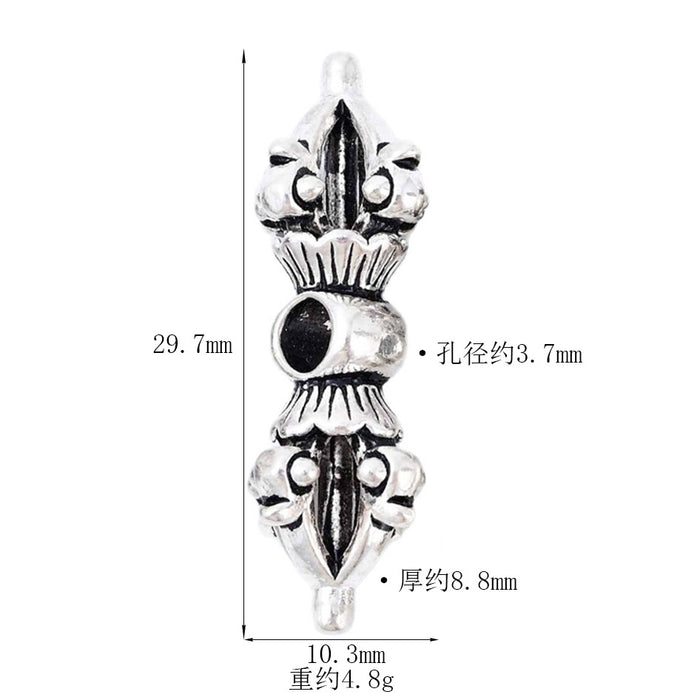 Wholesale Pure silver diamond bell pestle, Thai silver partition beads, retro cultural toys, DIY braided rope, handmade jewelry accessories