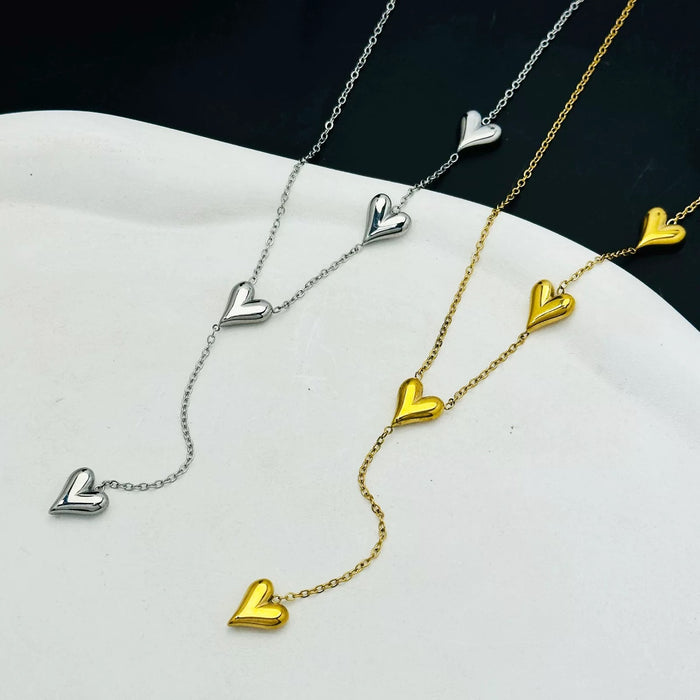 Wholesale 2pcs Light Luxury Heart-Shaped Pendant — Premium-Look Clavicle Chain Necklace