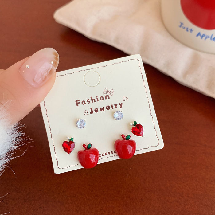 Wholesale Cute Red Earrings Studs Set for Everyday Jewelry Accessory