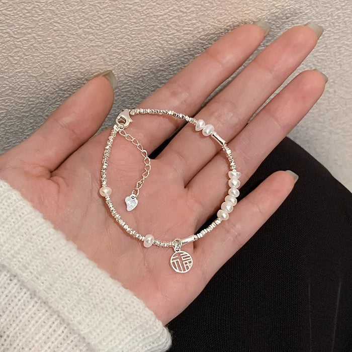 Wholesale Pure silver bracelet, bead, niche temperament, versatile accessory