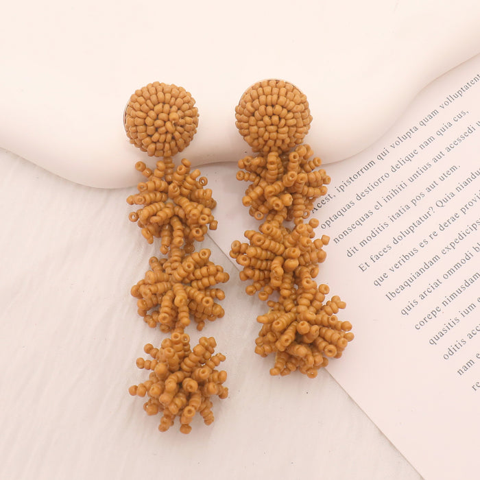 Wholesale Wholesale of colorful handmade beaded earrings with exaggerated personality for women