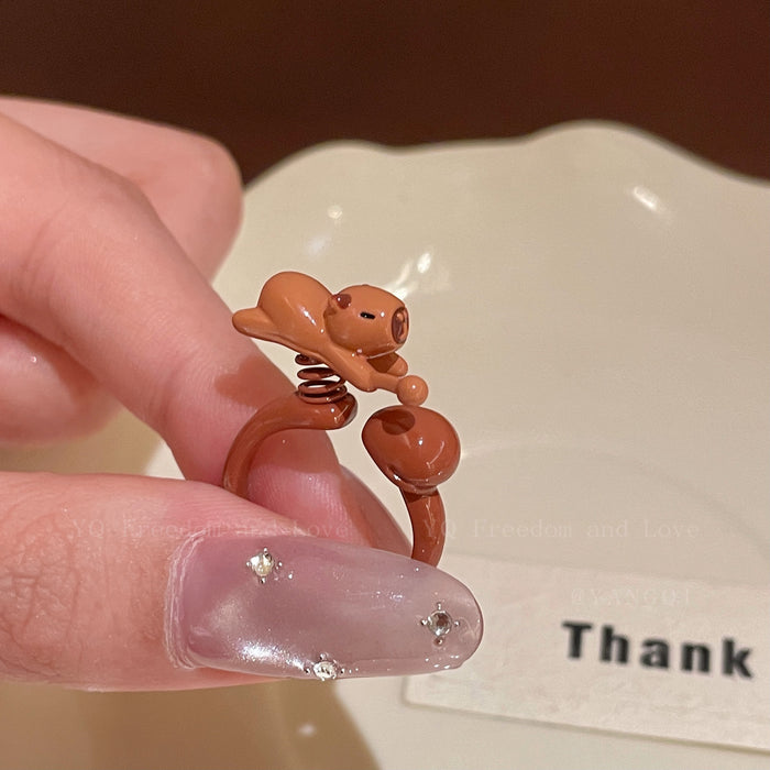 Wholesale Cartoon opening ring, niche creativity, simple personality, fashionable and versatile ring