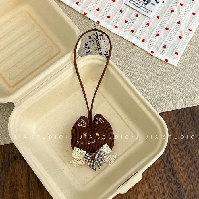 Wholesale Bear Pendant Fabric Small Animal Keychain Bag Hanging Accessories