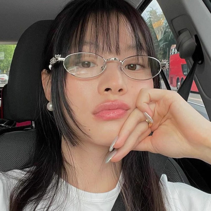 Wholesale Advanced natural pearl studded diamond frame, natural myopia frame