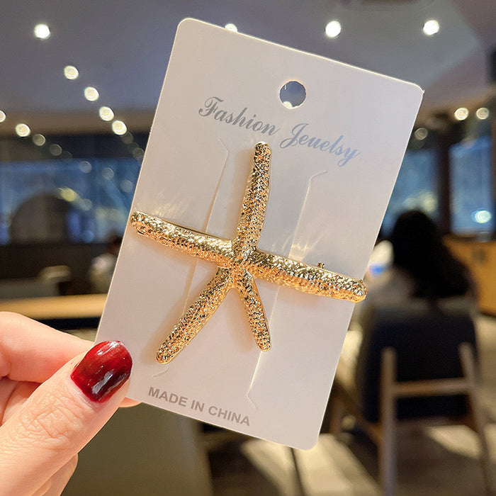 Wholesale silver Starfish Hairpin Women's Bangs Duckbill Clip Sweet Cool Hot Girl Side Clip Side Broken Hair Hairpin Hair Accessories Hair Accessories